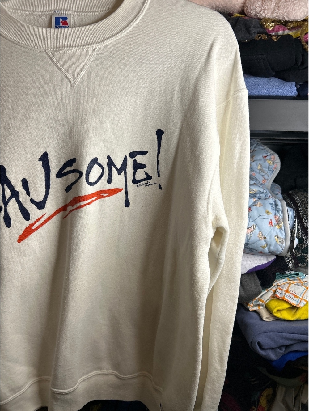 Read Vintage Tiger Rags Auburn Tiger White Crewneck Sweatshirt